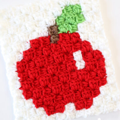 Apple C2C Crochet Square