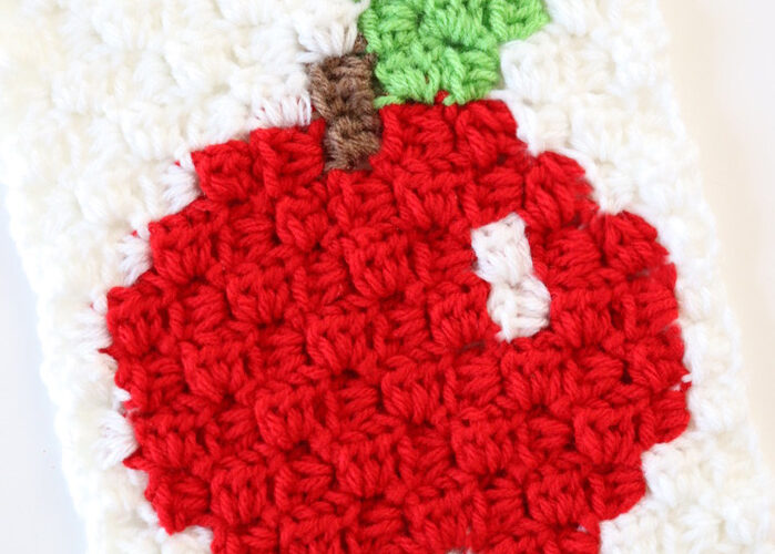 Apple C2C Crochet Square