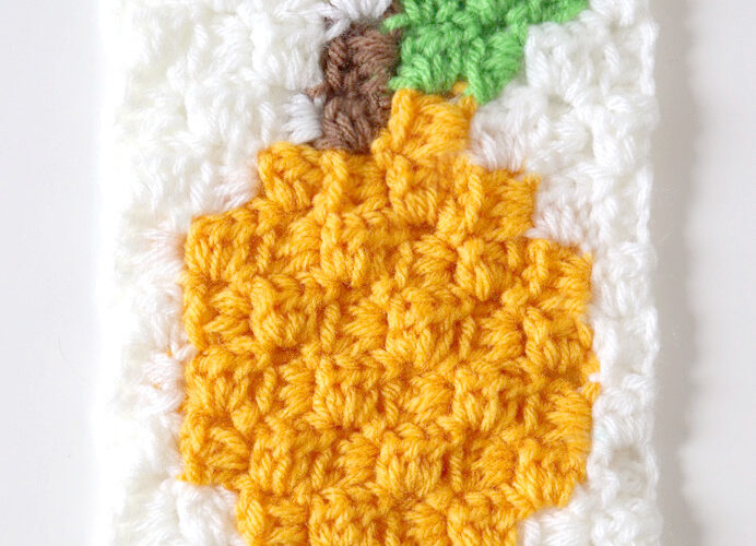 Lemon C2C Crochet Square