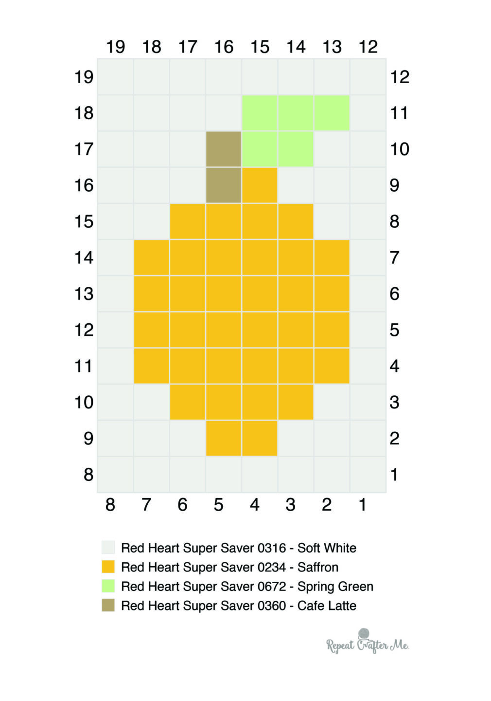 Lemon C2C Crochet Square - Repeat Crafter Me