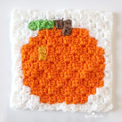 Orange C2C Crochet Square