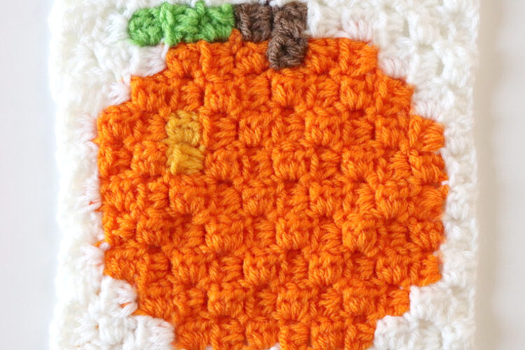 Orange C2C Crochet Square