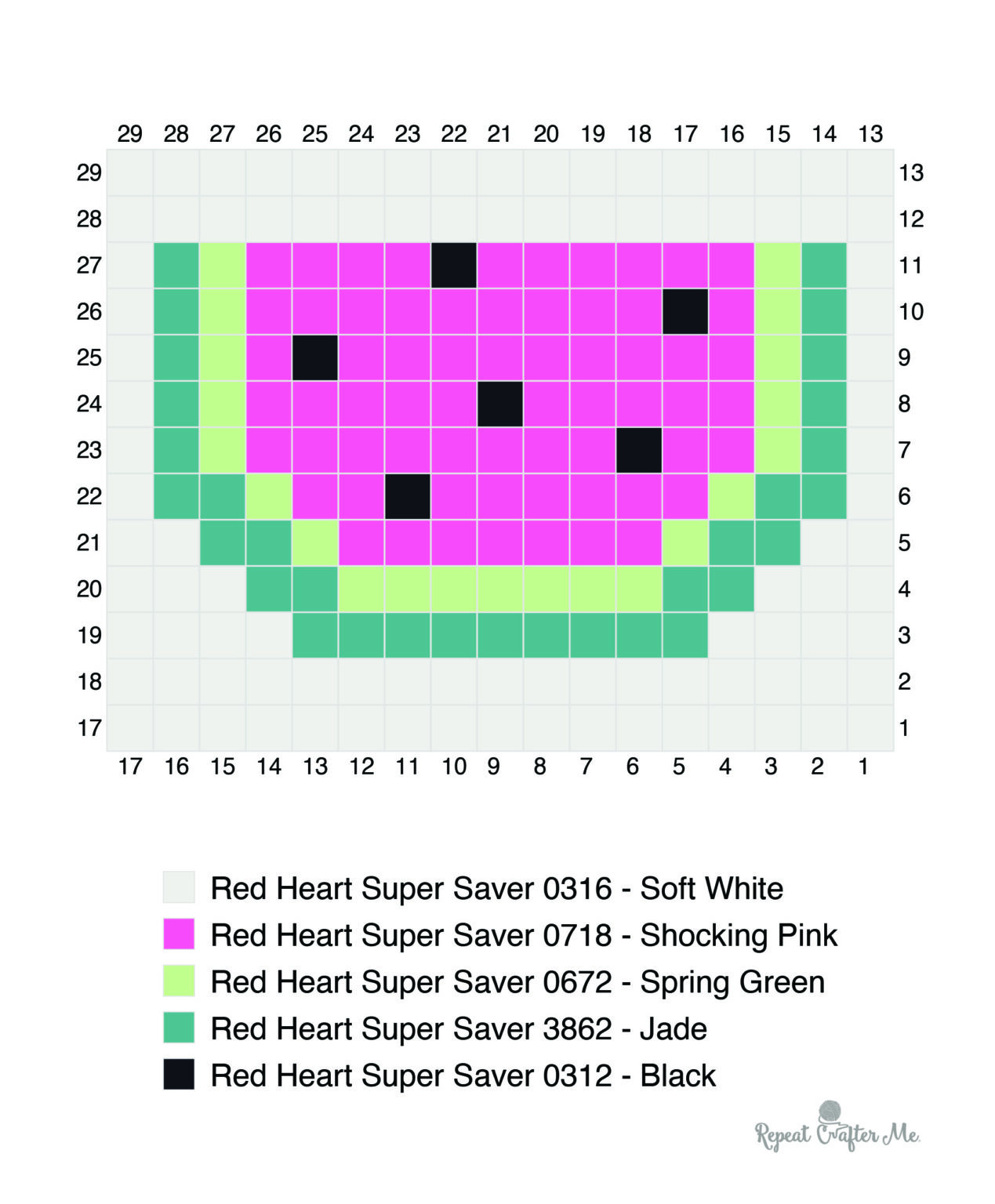 Watermelon C2C Crochet Square - Repeat Crafter Me