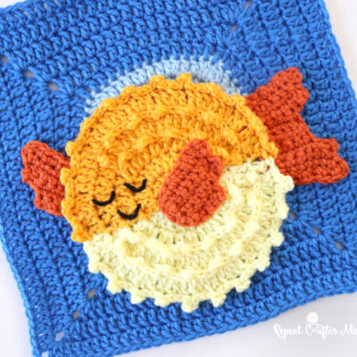Crochet Pufferfish – Under the Sea CAL Square 6