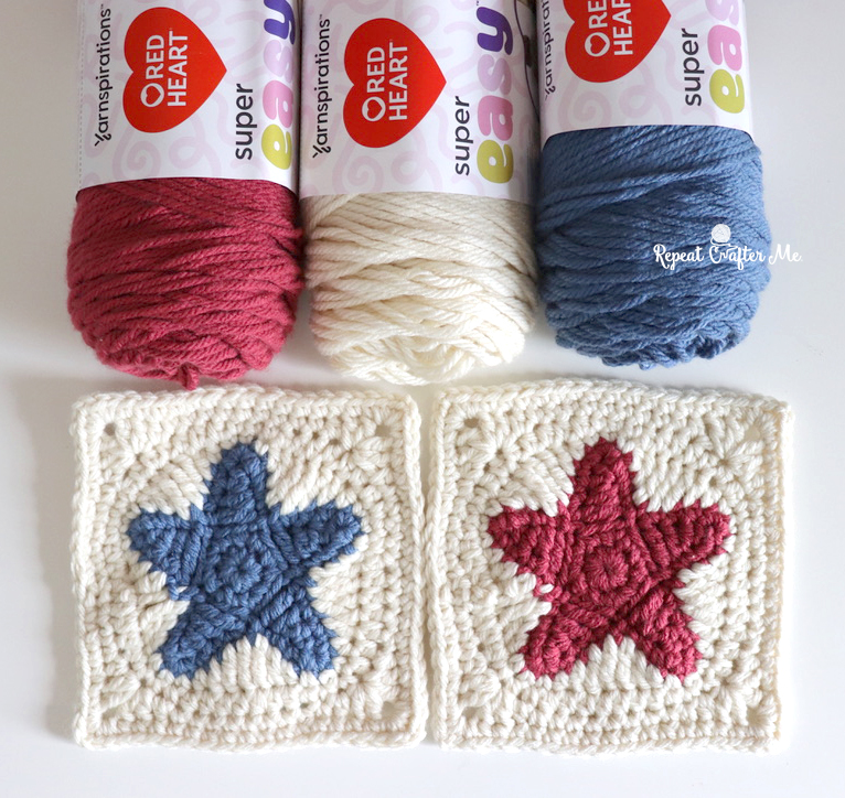 Crochet Star Squares - Repeat Crafter Me