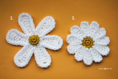 Daisy Flower Crochet Pattern Repeat