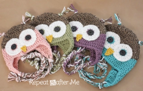 Crochet Drowsy Owl Hat Pattern - Repeat 