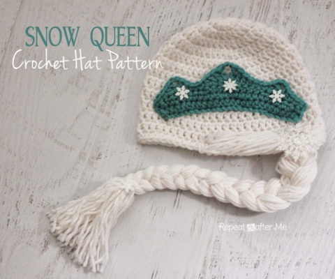 Crochet Snow Queen Hat Pattern - Repeat 
