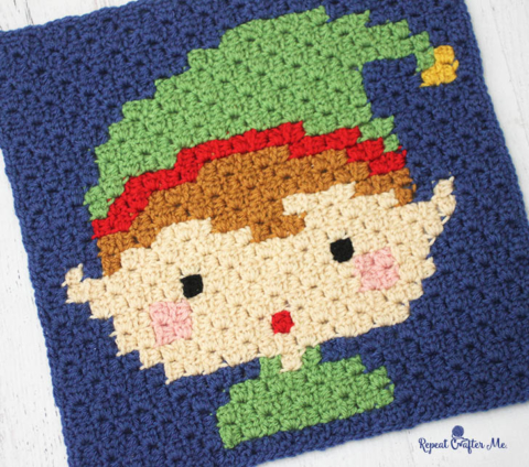 Single Crochet Blanket Pattern with written color/count instructions Elf Smiling's My Favorite Crochet Graph