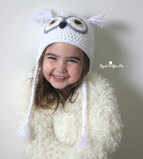 Crochet Snowy Owl Hat - Repeat Crafter Me
