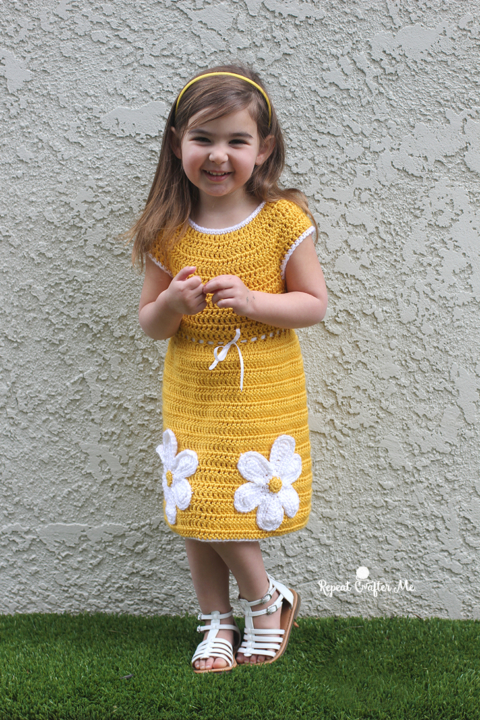 Caron Crochet Daisy Dress - Repeat Crafter Me Caron Crochet Daisy Dress - Repeat Crafter Me