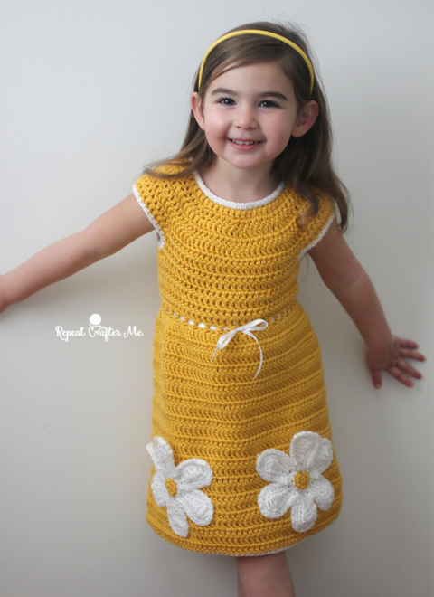 crochet daisy dress pattern Caron Crochet Daisy Dress