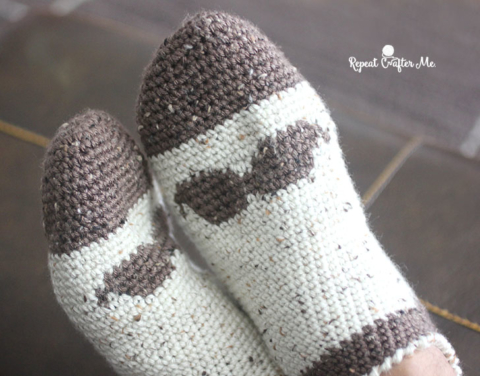 Crochet stockings [SIMPLE MODEL] - Crochet slippers socks for