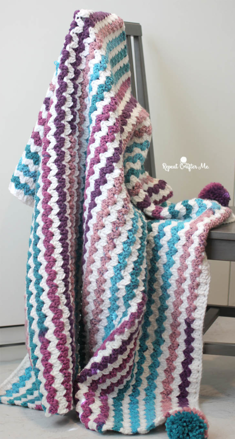 Caron® Cloud Cakes™ Checks Out Crochet Blanket, Projects