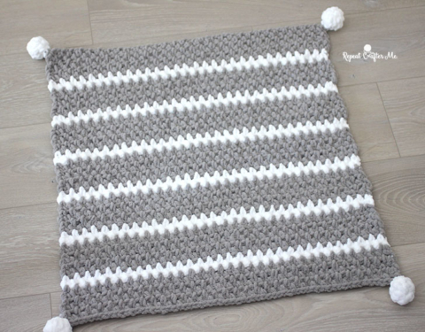 Quick And Easy Bernat Moss Stitch Baby Blanket Repeat