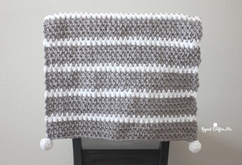 Quick And Easy Bernat Moss Stitch Baby Blanket Repeat