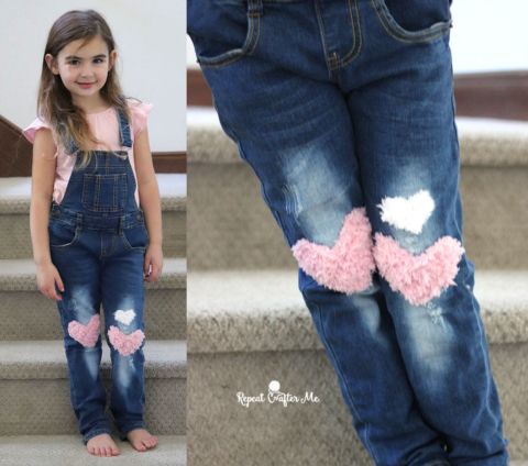 Crochet Pipsqueak Heart Patches for Jeans - Repeat Crafter Me