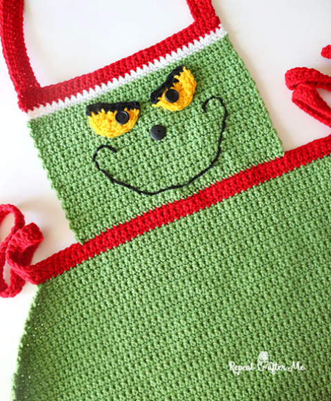 Crochet Adult Size Christmas Apron Repeat Crafter Me