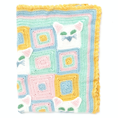 Crochet Caron Puppy Square - Repeat Crafter Me