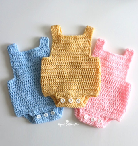 Crochet Baby Romper - Repeat Crafter Me