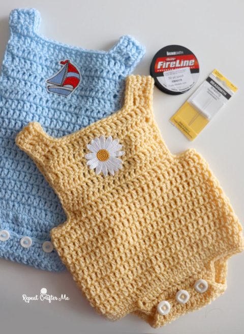 Crochet Baby Romper - Repeat Crafter Me