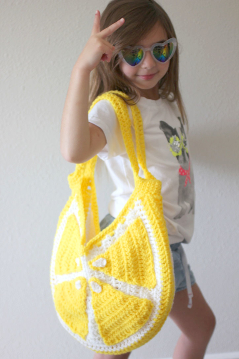 Lemon Crochet Satchel Bag