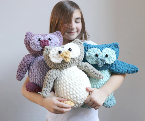 Crochet Owl Hat Pattern in Newborn 