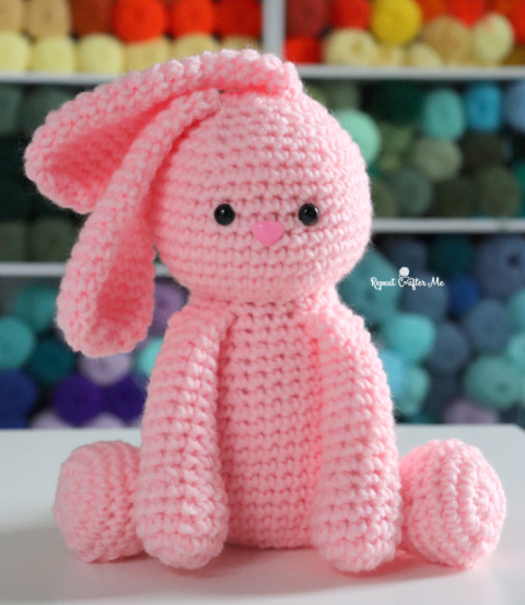 Free Crochet Bunny Lovey Pattern using Faux Fur Yarn - A Crafty