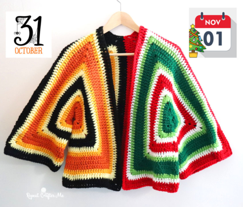 Fall into Christmas Crochet Cardigan - Repeat Crafter Me