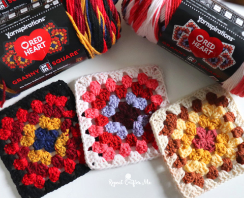 Red Heart All In One Granny Square Worsted Acrylic Yarn